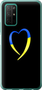 Чехол на Huawei Honor 30S Жёлто-голубое сердце 885u-1897 (Черный)