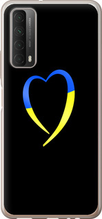 Чохол на Huawei P Smart 2021 Жовто-блакитне серце 885u-2100 (Чорний)