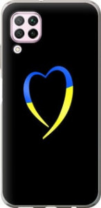 Чохол на Huawei P40 Lite Жовто-блакитне серце 885u-1887 (Чорний)
