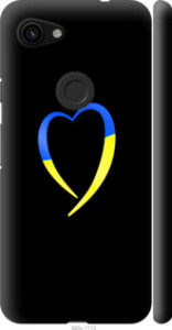 Чехол на Google Pixel 3a XL Жёлто-голубое сердце 885m-1713 (Черный)