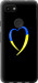 Чехол на Google Pixel 3a XL Жёлто-голубое сердце 885t-1713 (Черный)