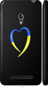 Чехол на Asus Zenfone 5 Жовто-блакитне серце 885m-81 (Чорний)