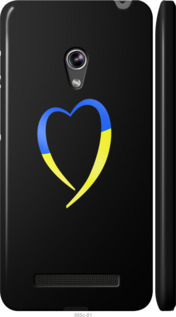 Чехол на Asus Zenfone 5 Жовто-блакитне серце 885c-81 (Чорний)