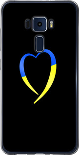 Чохол на Asus Zenfone 3 ZE552KL Жовто-блакитне серце 885u-448 (Black)