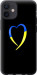 Чехол на iPhone 12 Mini Жовто-блакитне серце 885u-2071 (Black)