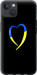 Чехол на iPhone 13 Жёлто-голубое сердце 885u-2374 (Черный)