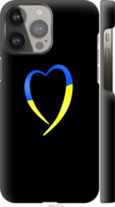 Чехол на iPhone 13 Pro Max Жовто-блакитне серце 885m-2371 (Чорний)