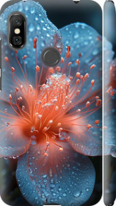 Чехол на Xiaomi Redmi Note 6 Pro Роса на цветке 6039m-1551 (Фиолетовый)