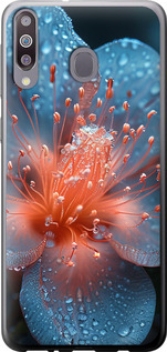 Чехол на Samsung Galaxy M30 Роса на цветке 6039t-1682 (Фиолетовый)
