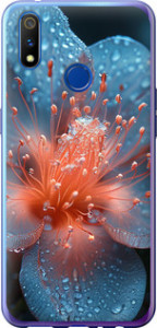 Чохол на Realme 3 Pro Роса на квітці 6039u-1863 (Фіолетовий)