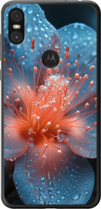 Чохол на Motorola One Роса на квітці 6039t-1589 (Фіолетовий)