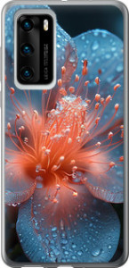 Чехол на Huawei P40 Роса на цветке 6039u-1840 (Фиолетовый)