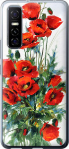 Чехол на Vivo Y73S Маки 523u-2159 (Білий)