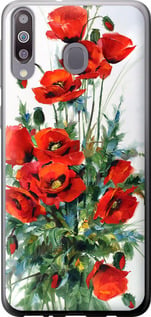 Чехол на Samsung Galaxy M30 Маки 523u-1682 (Белый)