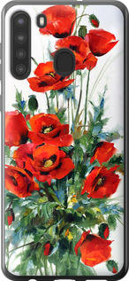 Чохол на Samsung Galaxy A21 Маки 523u-1841 (Білий)