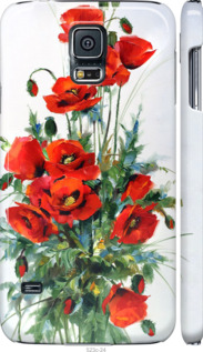 Чехол на Samsung Galaxy S5 Duos SM G900FD Маки 523m-62 (Белый)