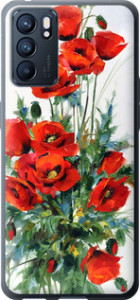 Чохол на Oppo Reno6 5G Маки 523u-2651 (Белий)