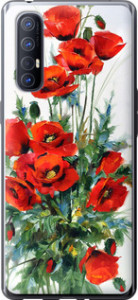 Чехол на Oppo Reno 3 Pro Маки 523u-1878 (Белый)