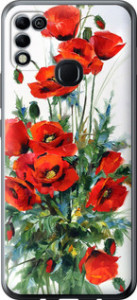 Чехол на Infinix Hot 11 Play Маки 523u-2756 (Белый)