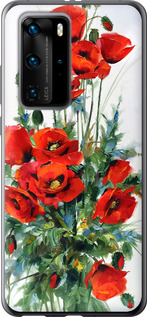 Чехол на Huawei P40 Pro Маки 523u-1839 (Белый)