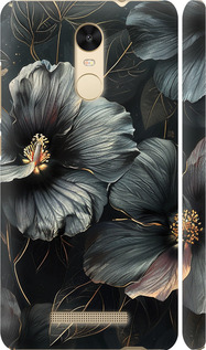 Чехол на Xiaomi Redmi Note 3 pro Черні квіти 6031m-335 (Сірий)