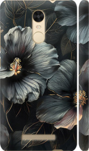 Чехол на Xiaomi Redmi Note 3 pro Черні квіти 6031m-335 (Сірий)