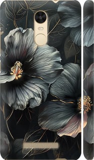 Чохол на Xiaomi Redmi Note 3 Чорні квіти 6031c-95 (Сірий)