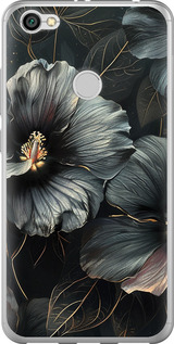 Чохол на Xiaomi Redmi Note 5A Prime Чорні квіти 6031u-1063 (Сірий)
