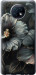 Чохол на Xiaomi Redmi Note 9T Чорні квіти 6031u-2261 (Сірий)