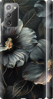 Чохол на Samsung Galaxy Note 20 Чорні квіти 6031m-2036 (Сірий)