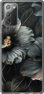 Чохол на Samsung Galaxy Note 20 Чорні квіти 6031t-2036 (Сірий)