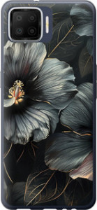 Чохол на Oppo A73 Чорні квіти 6031u-1379 (Сірий)
