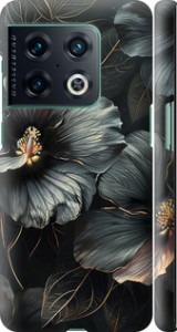 Чехол на OnePlus 10 Pro Черные цветы 6031m-2588 (Серый)