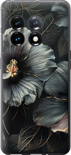 Чехол на OnePlus 11 Черные цветы 6031u-2940 (Серый)