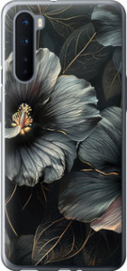 Чехол на OnePlus Nord Черные цветы 6031u-2046 (Серый)