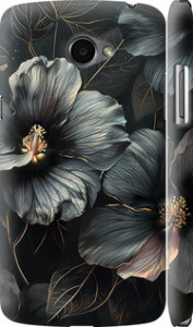 Чехол на LG K5 X220 Черные цветы 6031m-457 (Серый)