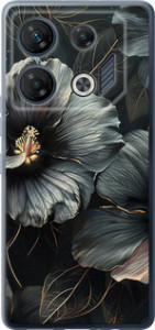 Чехол на Infinix GT 10 pro Черные цветы 6031u-3172 (Серый)