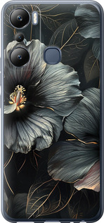 Чохол на Infinix Hot 20i Чорні квіти 6031u-2964 (Сірий)