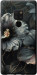 Чехол на Huawei Mate 20 Черные цветы 6031t-1578 (Серый)