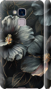 Чохол на Huawei GT3 Чорні квіти 6031m-472 (Сірий)
