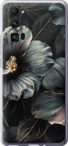 Чохол на Huawei Honor 30 Pro Чорні квіти 6031u-1920 (Сірий)