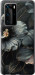 Чехол на Huawei P40 Pro Черные цветы 6031t-1839 (Серый)