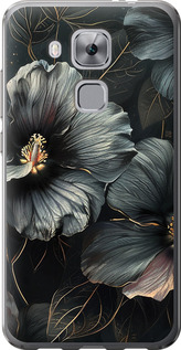 Чехол на Huawei Nova Plus Черные цветы 6031u-961 (Серый)