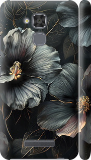 Чехол на Asus Zenfone 3 Max ZC520TL Черные цветы 6031m-442 (Серый)