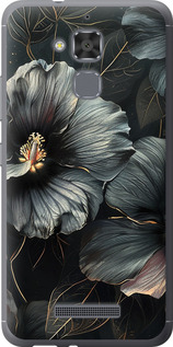 Чехол на Asus Zenfone 3 Max ZC520TL Черные цветы 6031u-442 (Серый)
