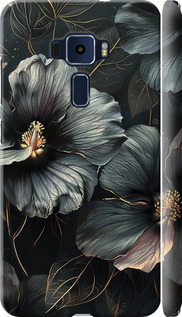 Чохол на Asus Zenfone 3 ZE552KL Чорні квіти 6031m-448 (Сірий)