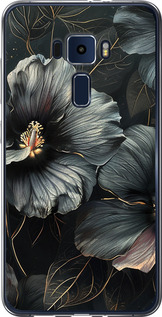 Чохол на Asus Zenfone 3 ZE552KL Чорні квіти 6031u-448 (Сірий)