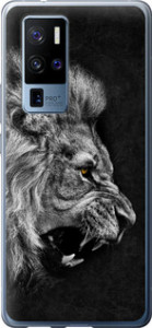 Чехол на Vivo X50 Pro Plus Лев 1080u-2056 (Черный)