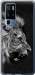Чехол на Vivo X50 Pro Plus Лев 1080u-2056 (Черный)