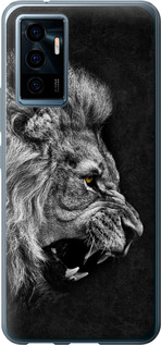 Чехол на Vivo V23e Лев 1080u-2641 (Черный)